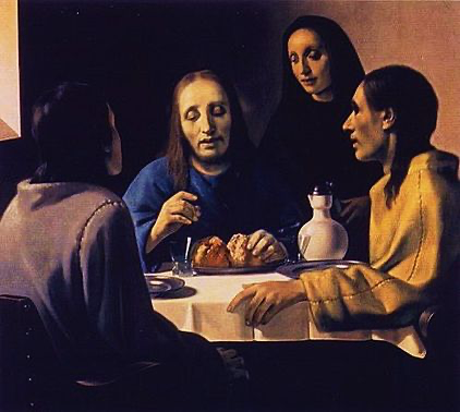 Les Disciples d’Emmaus, “Fake” Vermeer painting, painted by Han Van Meegeren in 1936
©Art and the Bible